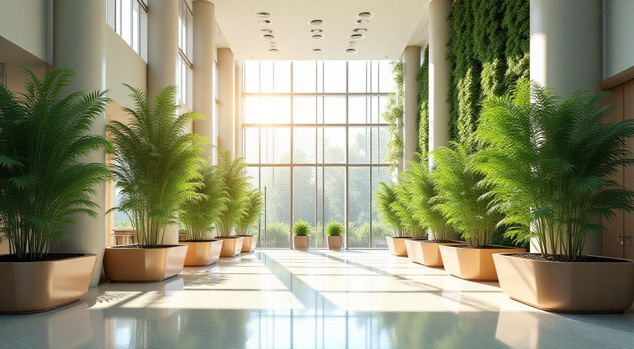 Modern sustainable corporate environment with natural integration